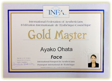 横浜市のエステサロンのオーナーのINFA Gold Master
